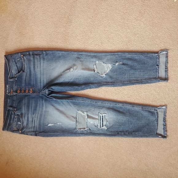 Maurices high rise super skinny button fly destructed jeans size 16W - Picture 3 of 12